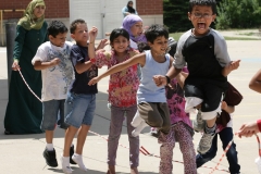 Group jump rope is a challenge before some are weeded out during an ACCESS summer youth program; 2011.